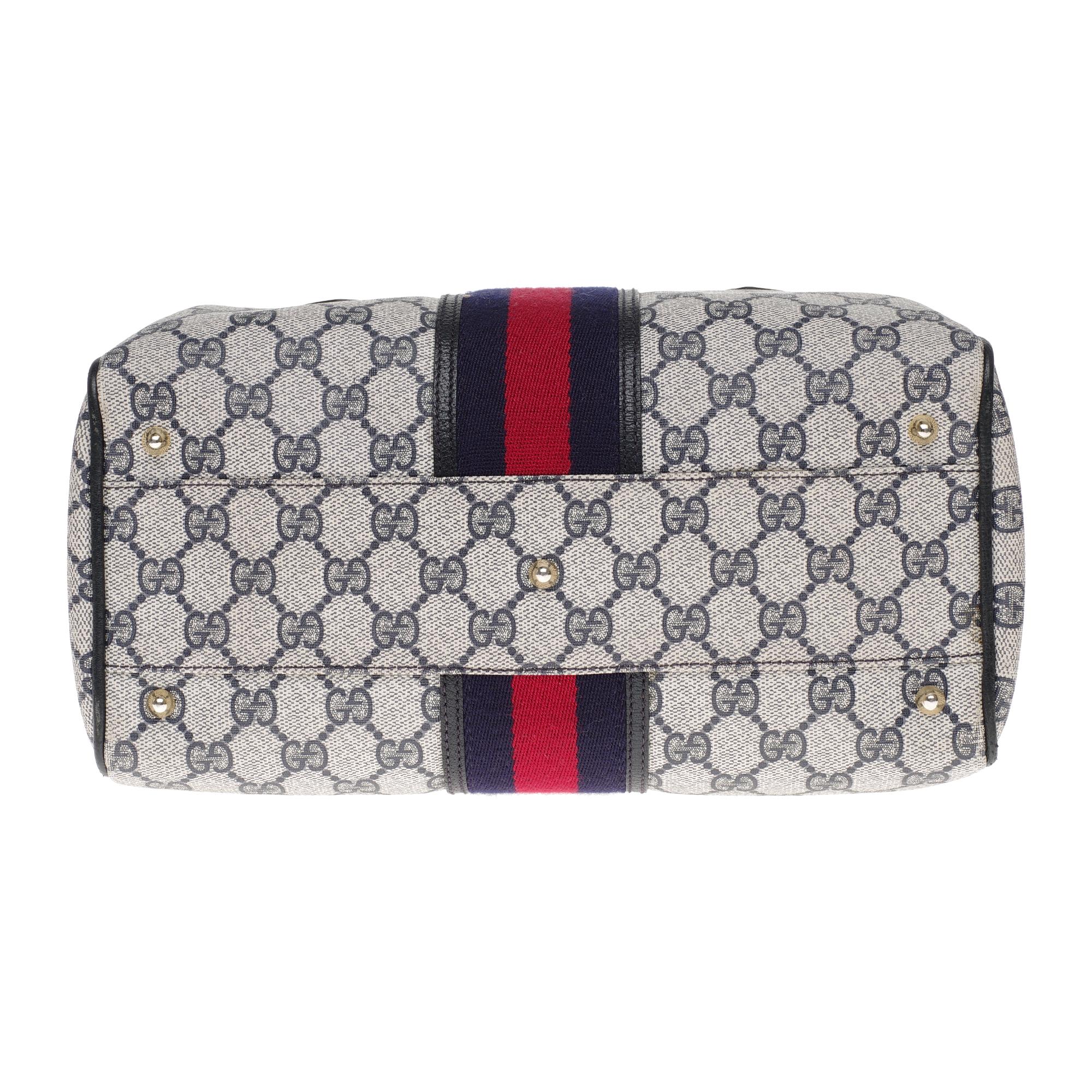 Gucci Ophidia set: Shoulder bag, wallet, cigarette holder in navy blue canvas 1