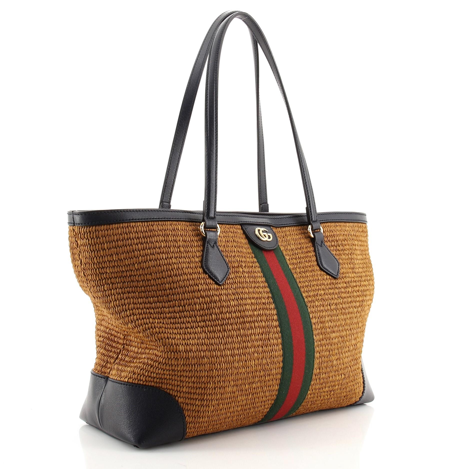 gucci ophidia straw tote