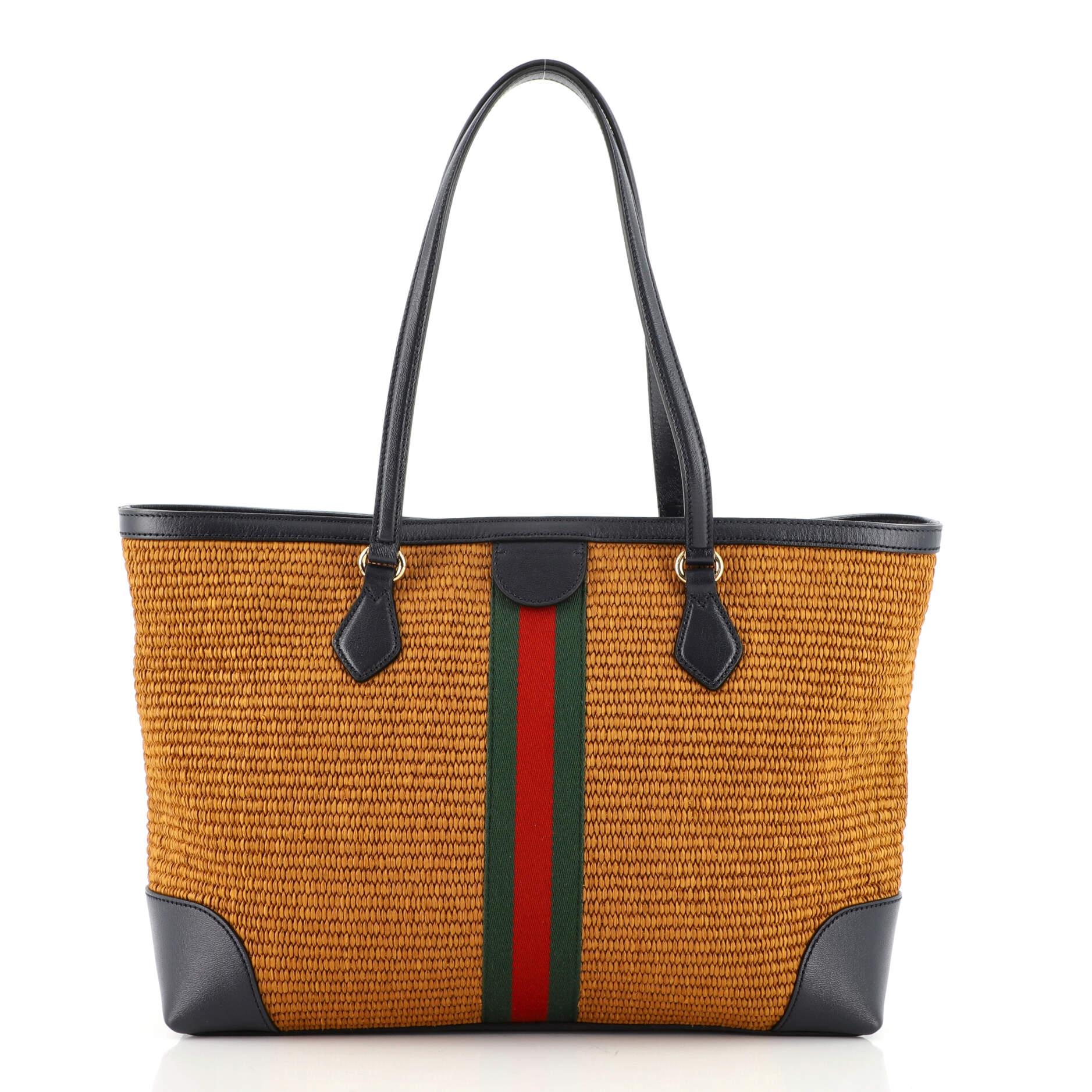 gucci straw tote