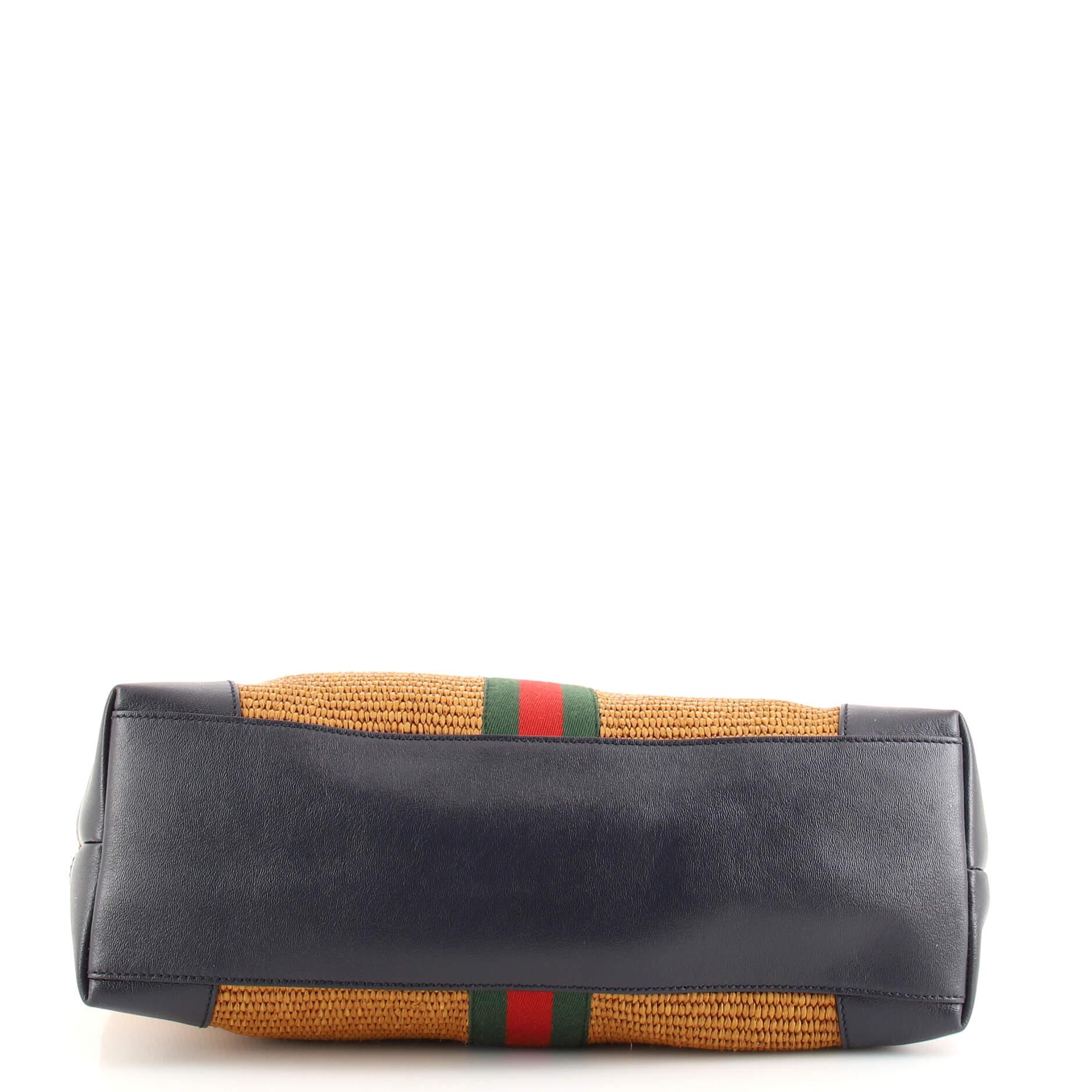 Gucci Ophidia Shopping Tote Straw Medium In Good Condition In NY, NY