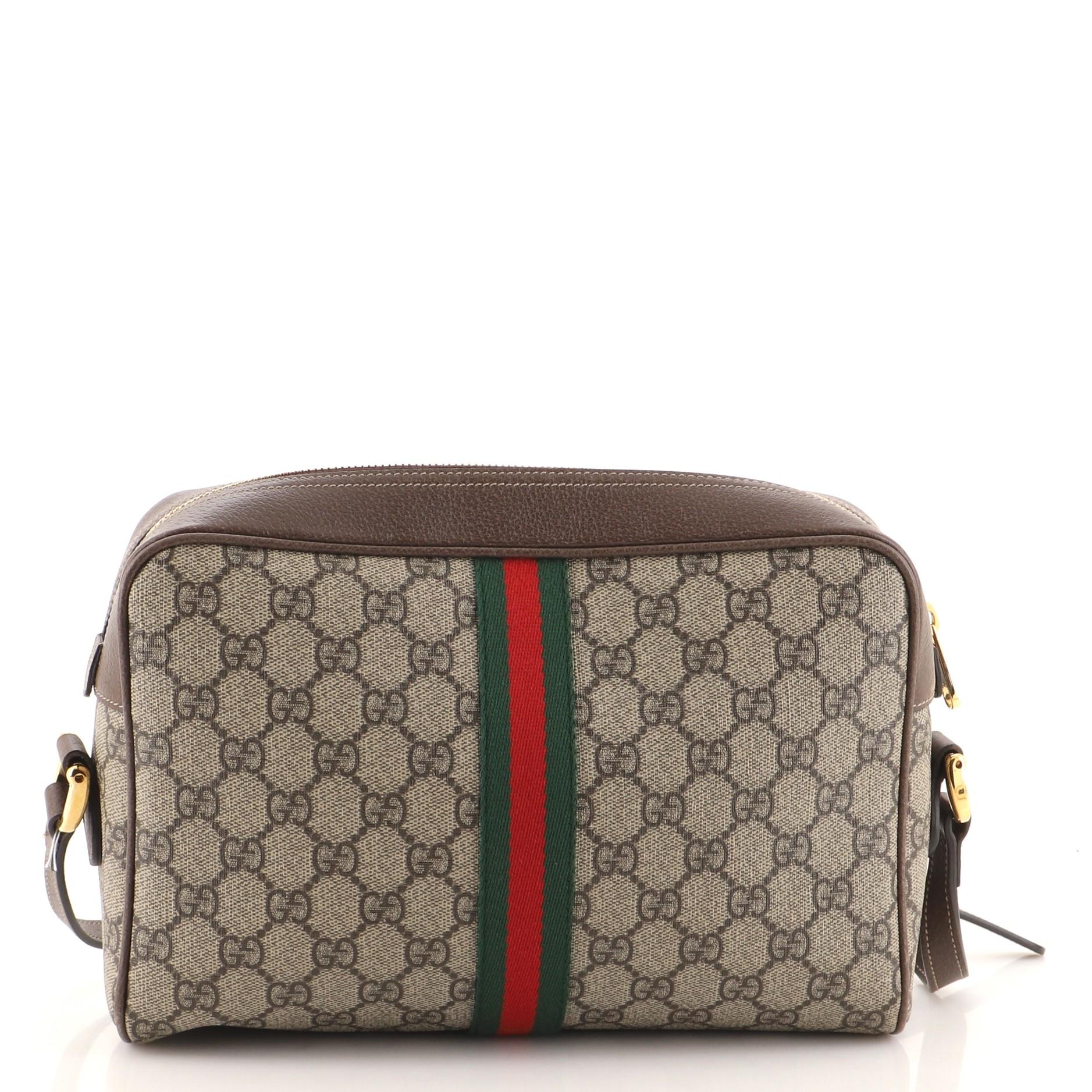 Gucci Ophidia Umhängetasche GG aus beschichtetem Segeltuch Klein im Zustand „Gut“ in NY, NY