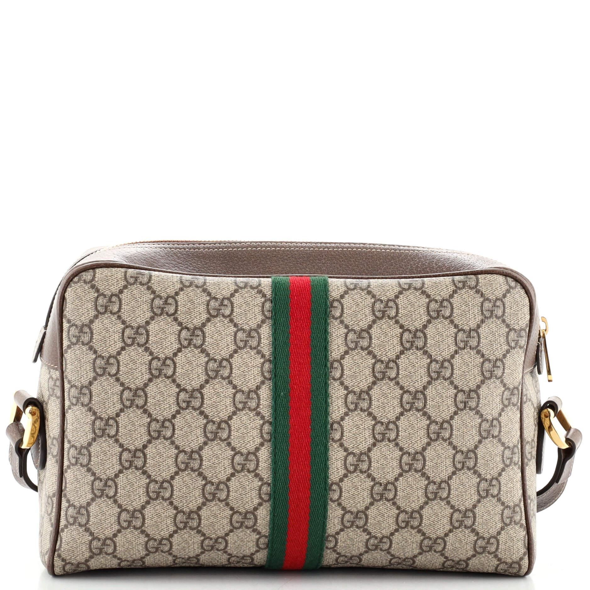 Brown Gucci Ophidia Shoulder Bag GG Coated Canvas Small