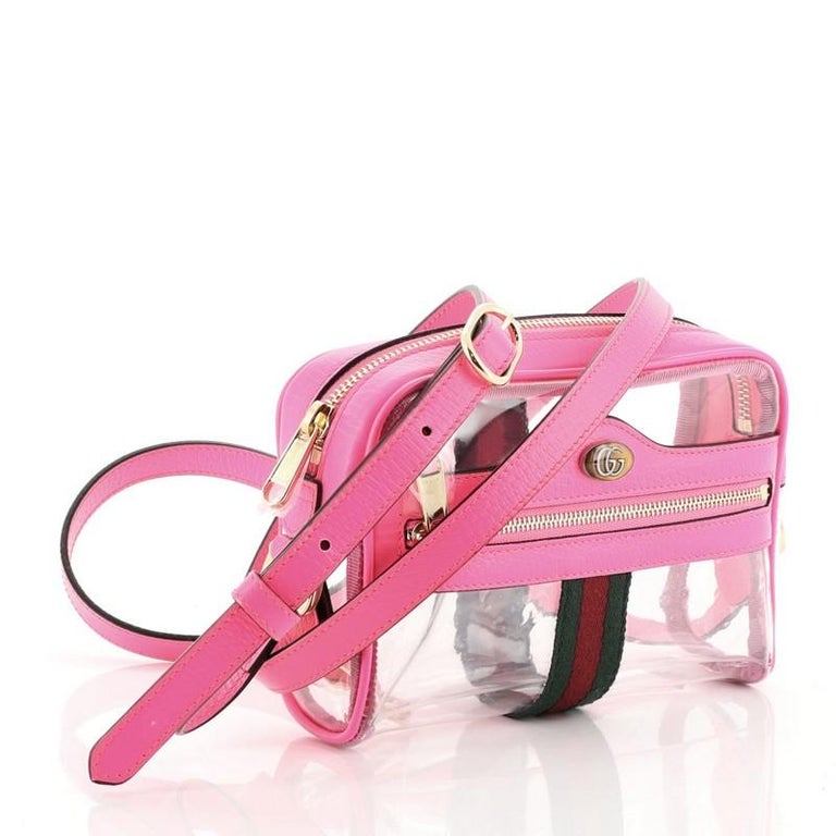 Gucci Ophidia Mini Transparent Bag In Pink