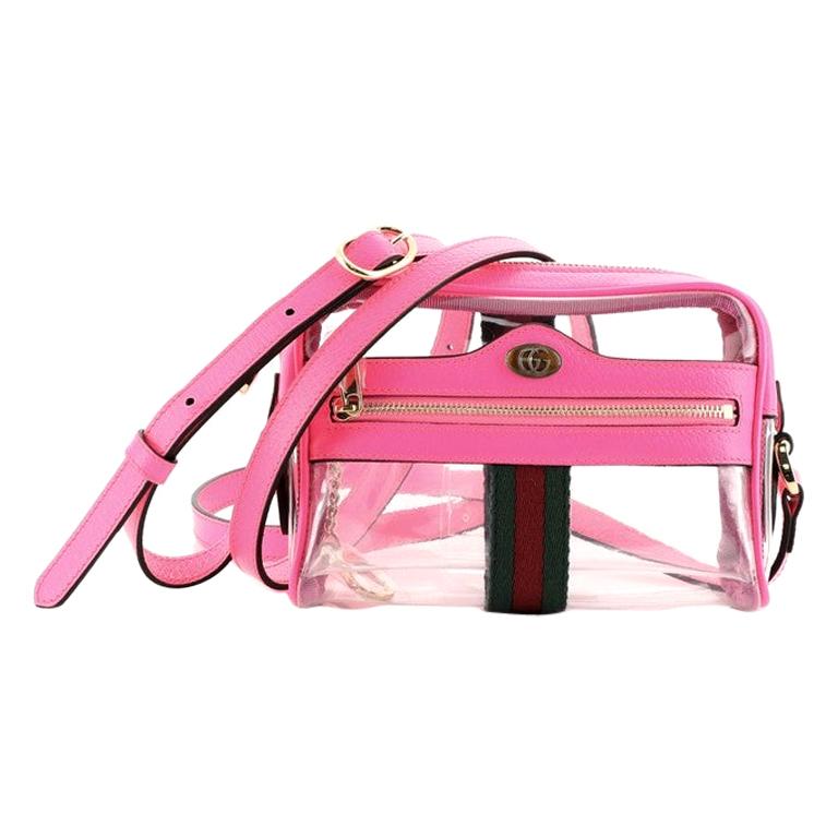 Gucci Hot Pink Ophidia Mini Transparent Bag