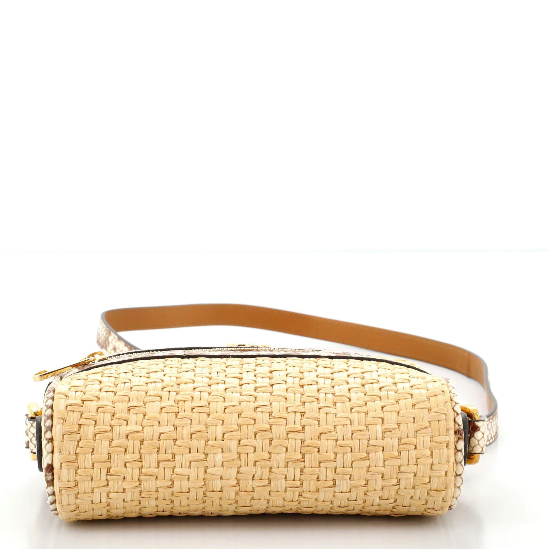 Gucci Ophidia Umhängetasche Raffia mit Schlangenhaut Mini für Damen oder Herren