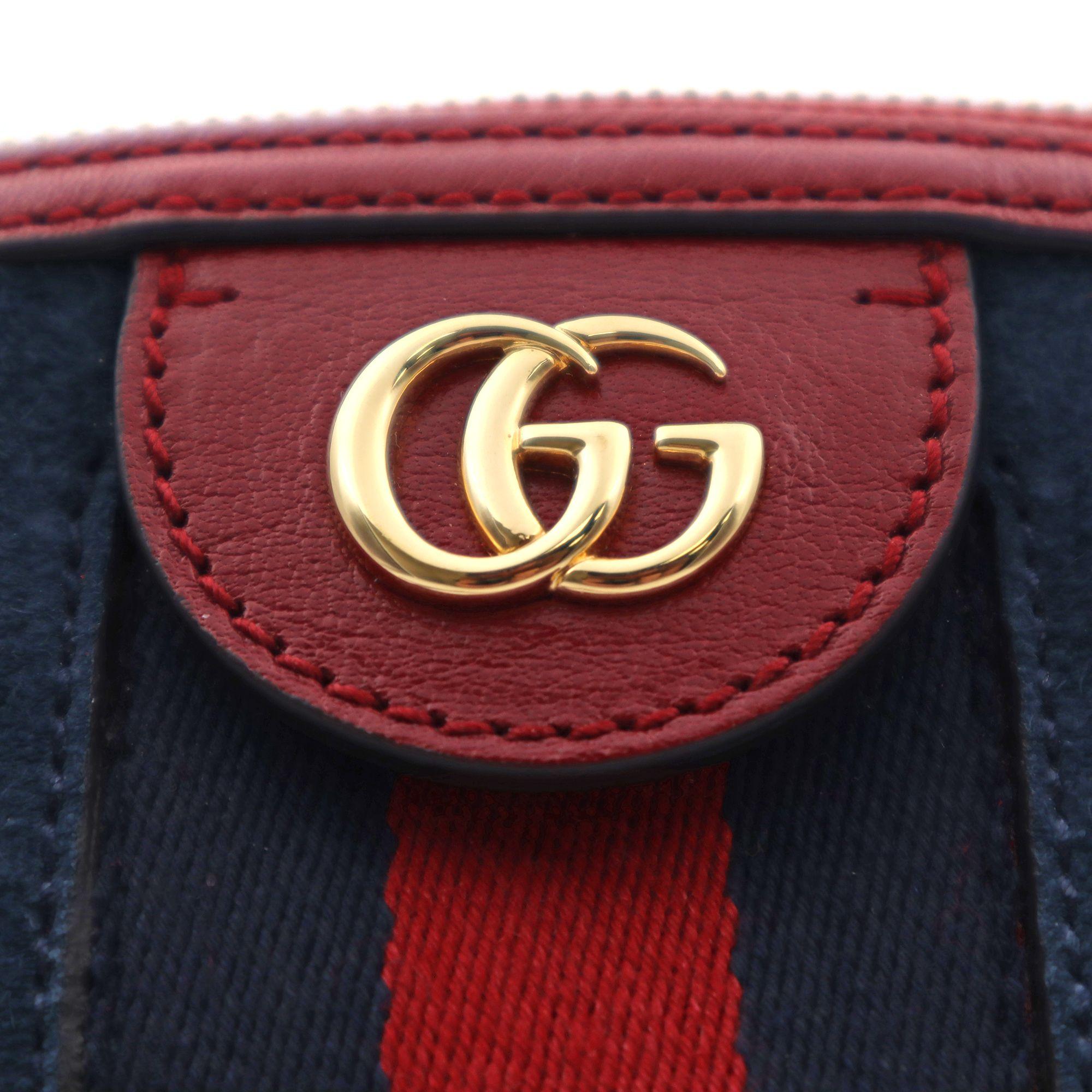 Women's Gucci Ophidia Small Blue and Red Suede Shoulder Bag 499621