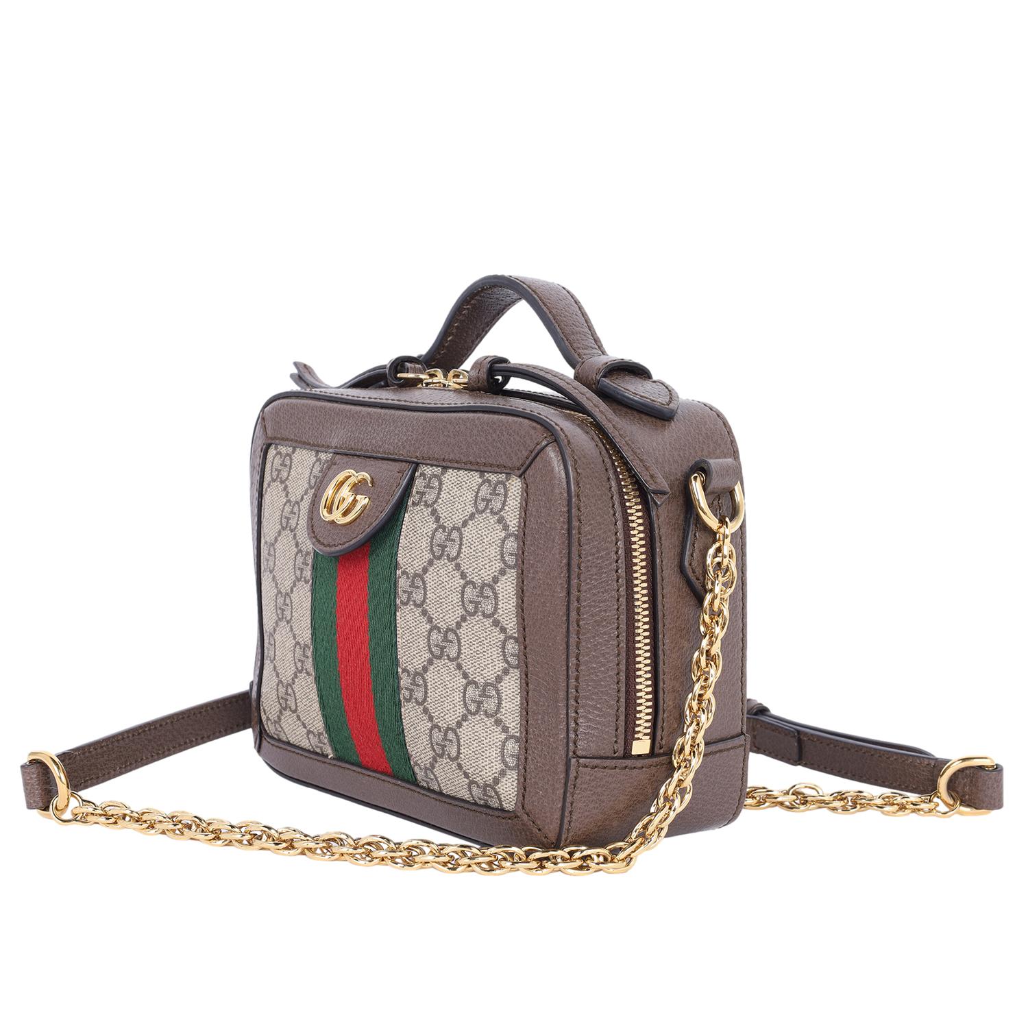 Women's Gucci Ophidia small crossbody bag with Web Brown