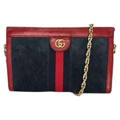 Petit sac à bandoulière Ophidia Gucci en cuir suédé avec chaîne