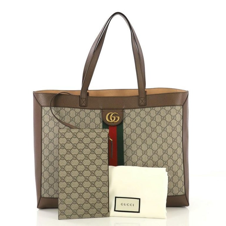 Gucci Ophidia Soft Open Tote GG Coated Canvas East West at 1stDibs