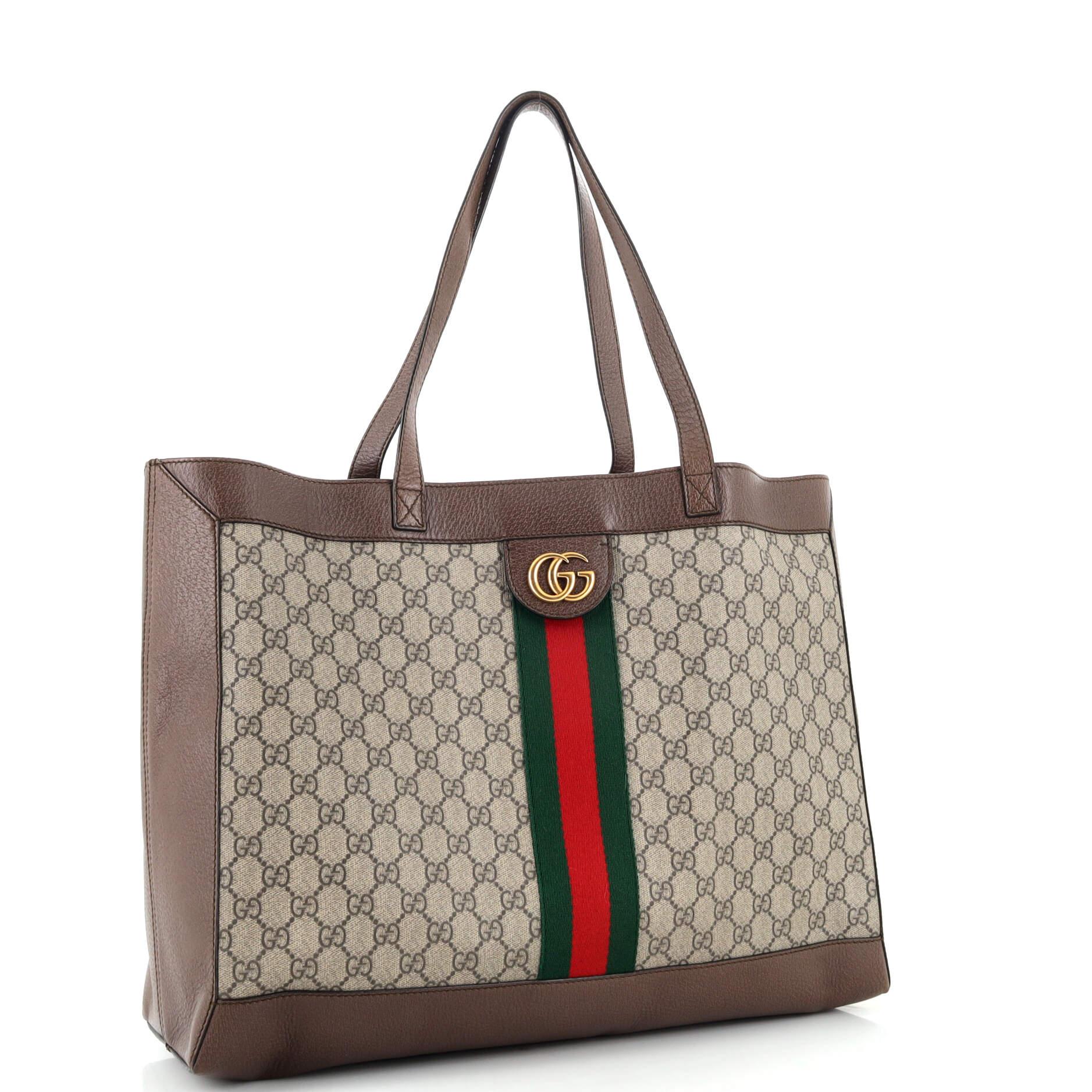 Gucci Ophidia Soft Open Tote GG Coated Canvas East West In Good Condition For Sale In NY, NY