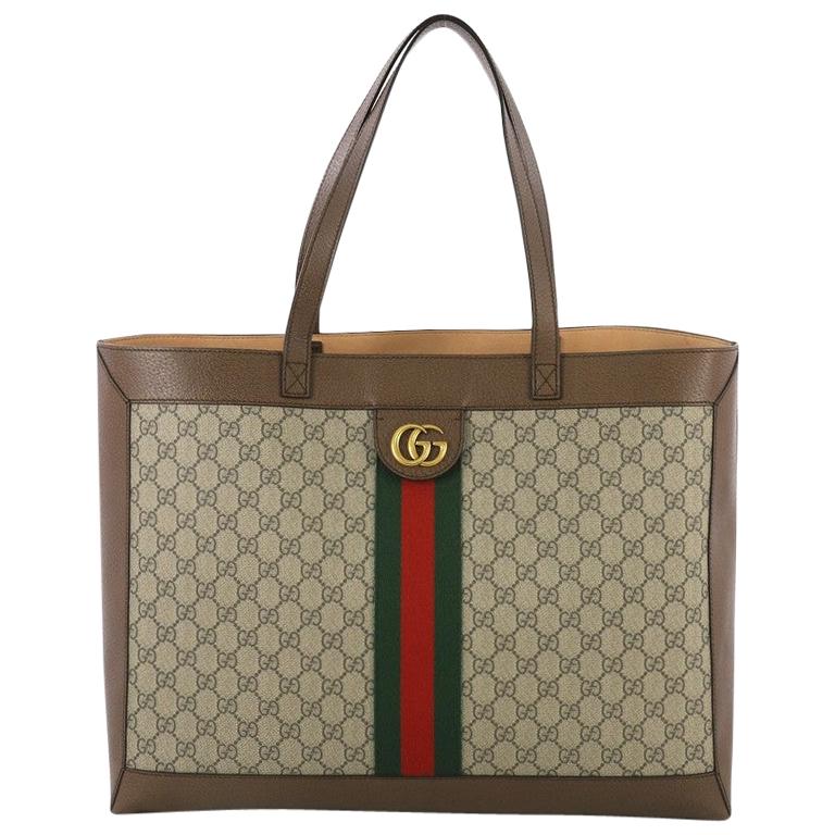 Gucci Ophidia Soft Open Tote GG Coated Canvas East West at 1stDibs