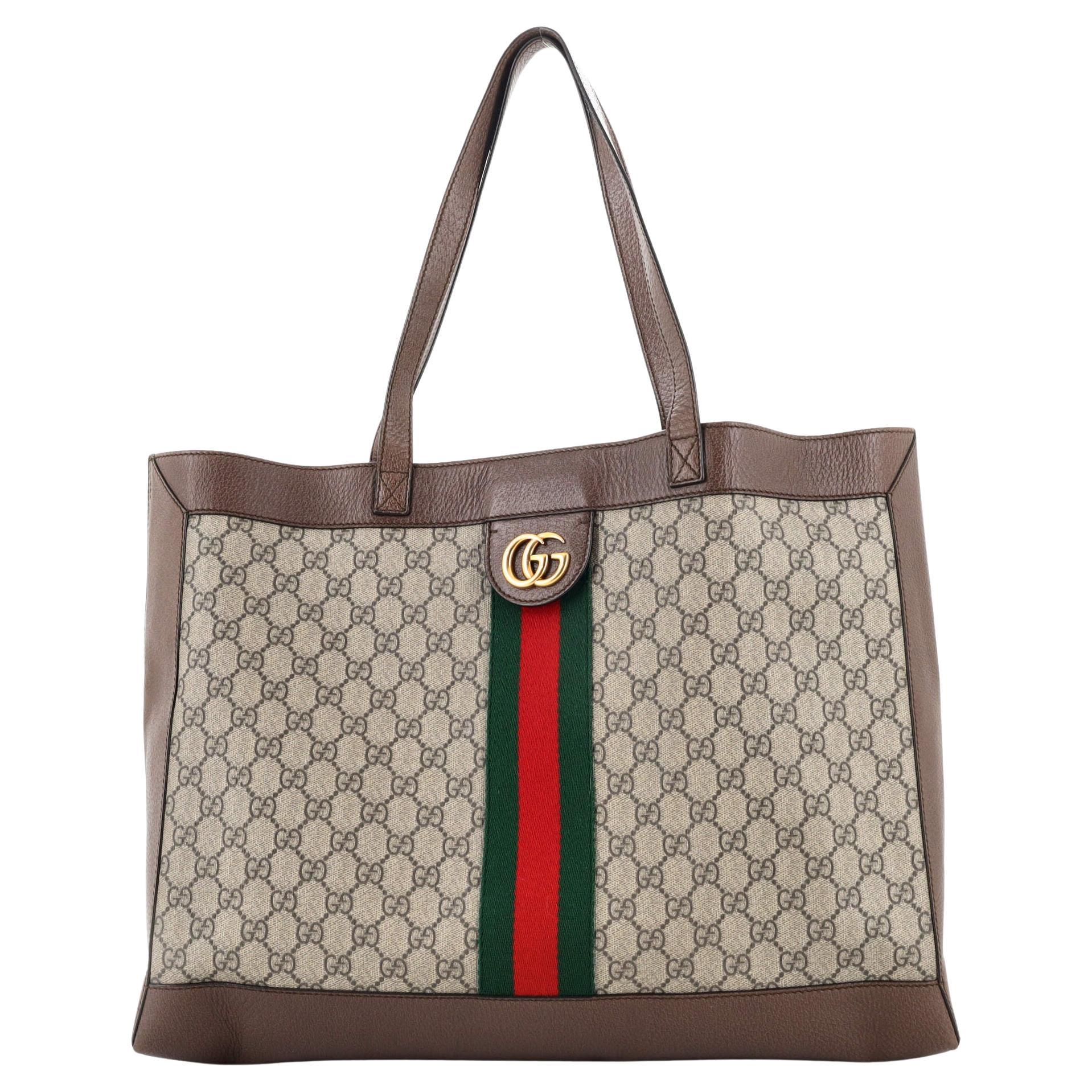 Gucci Ophidia Soft Open Tote GG Coated Canvas East West For Sale