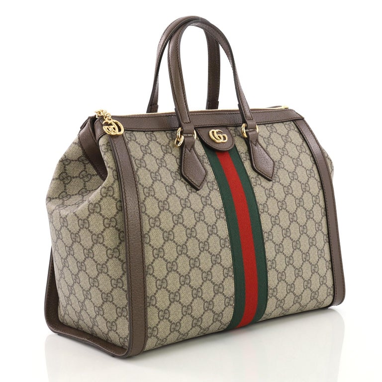 Gucci Ophidia Top Handle Bag GG Coated Canvas Medium at 1stdibs