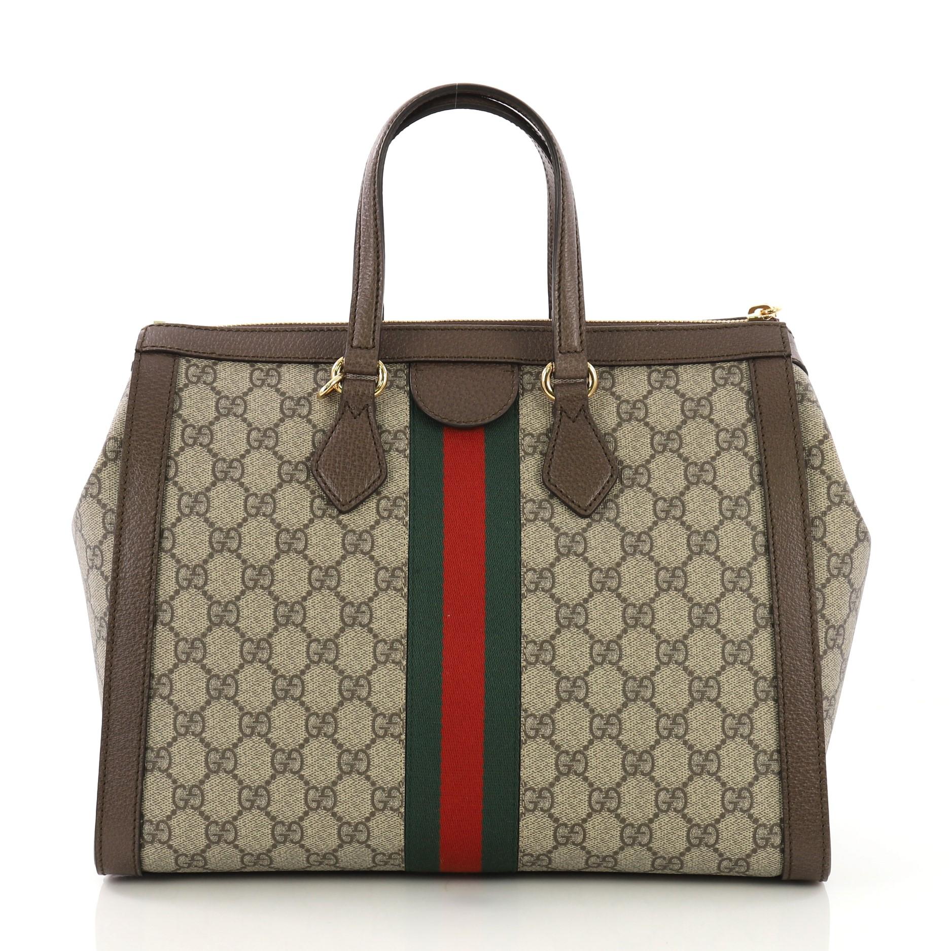 Gucci Ophidia Top Handle Bag GG Coated Canvas Medium at 1stDibs