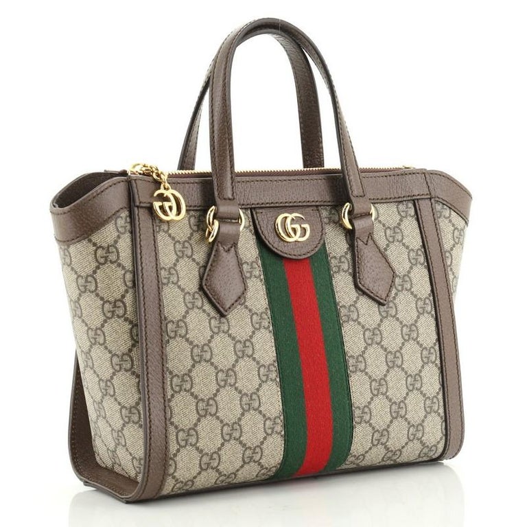 Gucci Ophidia Top Handle Bag GG Coated Canvas Small at 1stDibs