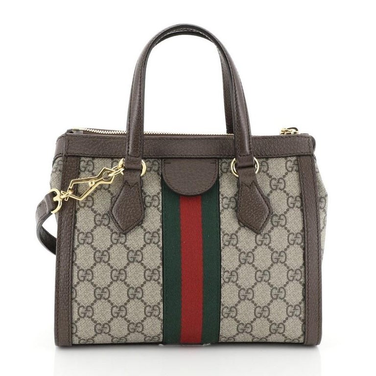 Gucci Ophidia Top Handle Bag GG Coated Canvas Small at 1stDibs