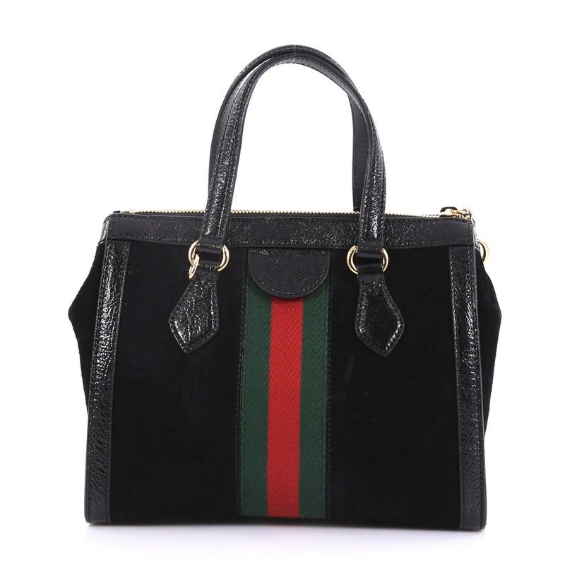 Gucci Ophidia Top Handle Bag Suede Small In Good Condition In NY, NY