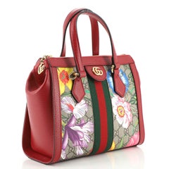 Gucci Ophidia Top Handle Tote Flora GG aus beschichtetem Segeltuch