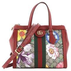 Gucci Ophidia Top Handle Tote Flora GG Coated Canvas Small