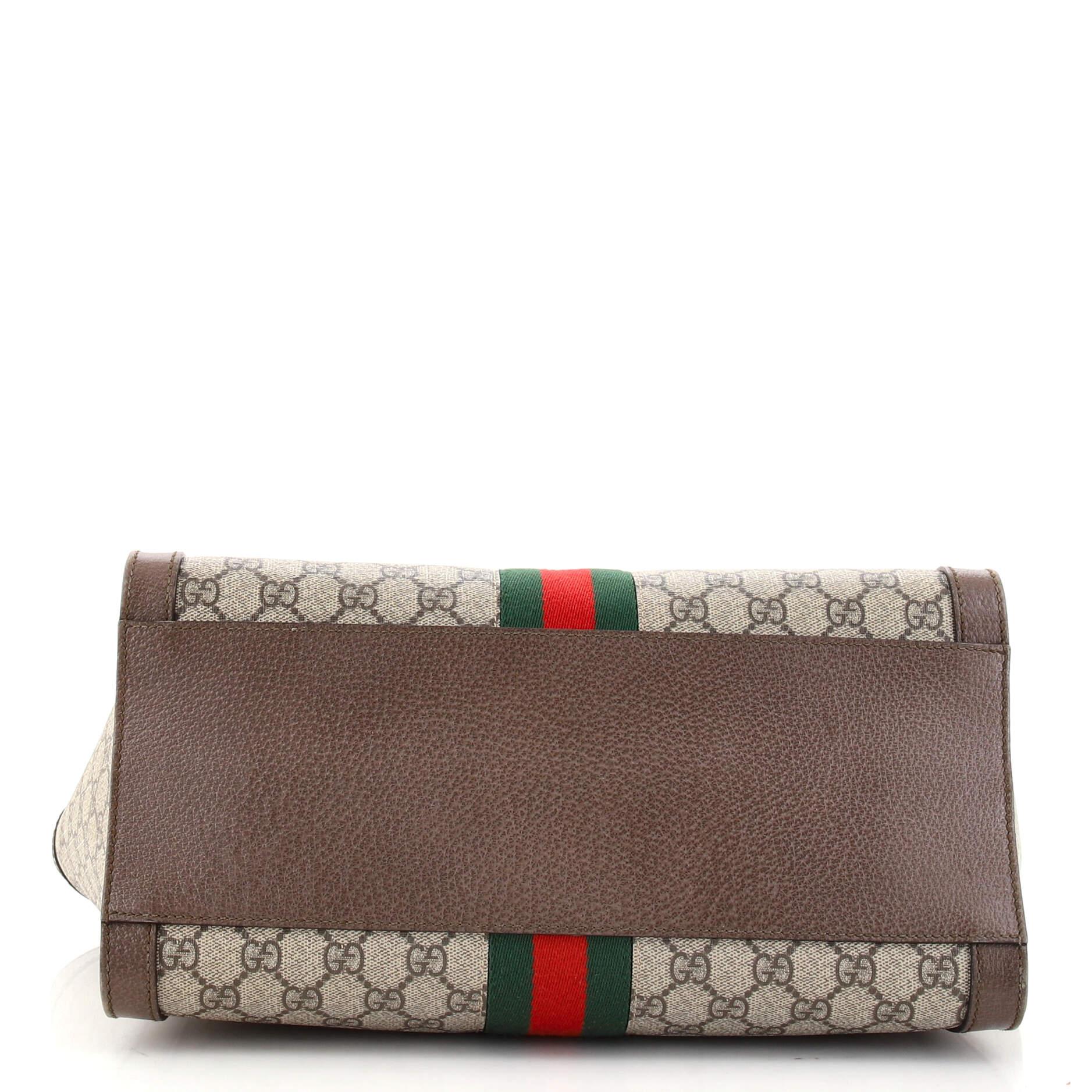 Gucci Ophidia Top Handle Tote GG Coated Canvas Medium In Good Condition In NY, NY