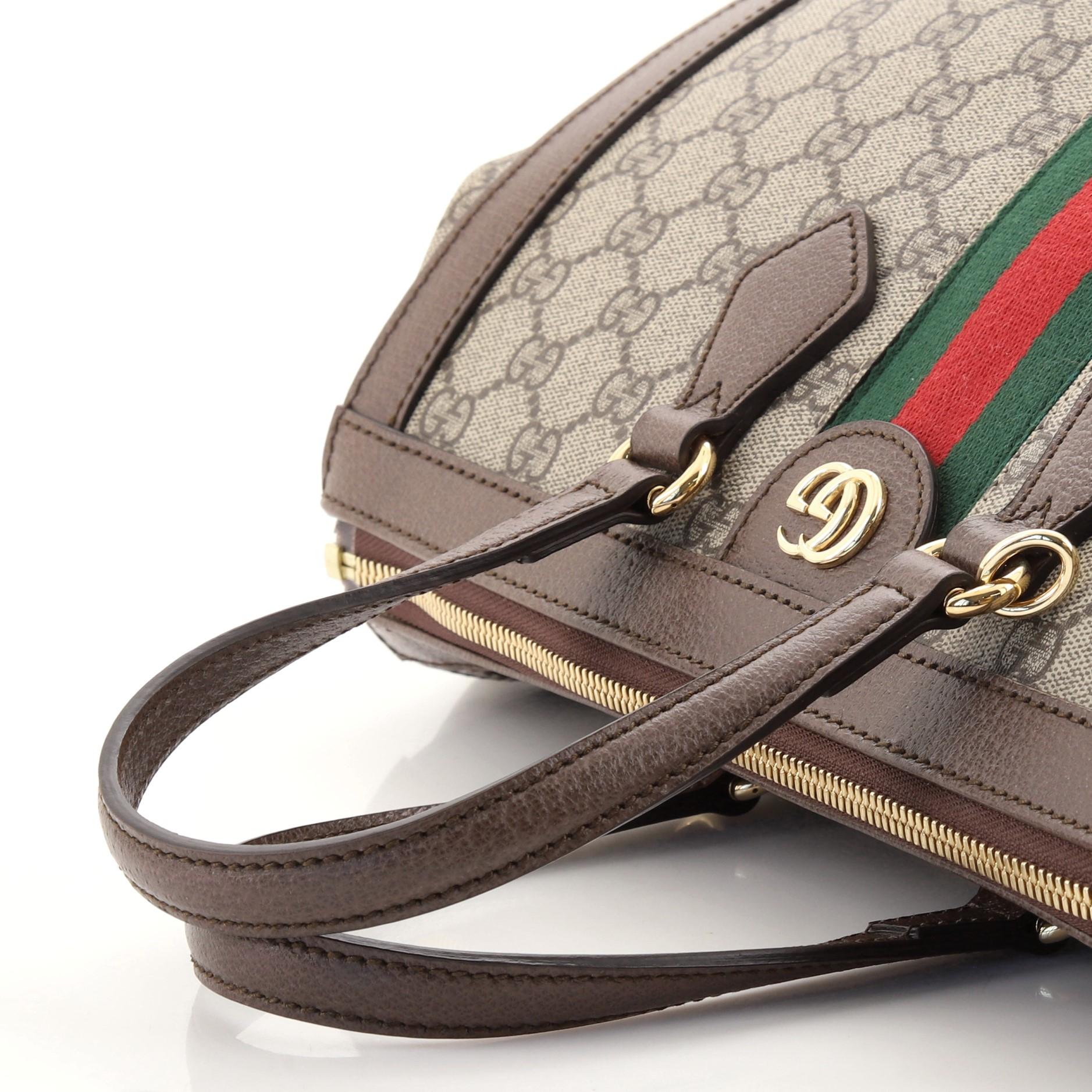 Gucci Ophidia Top Handle Tote GG Coated Canvas Medium In Good Condition In NY, NY