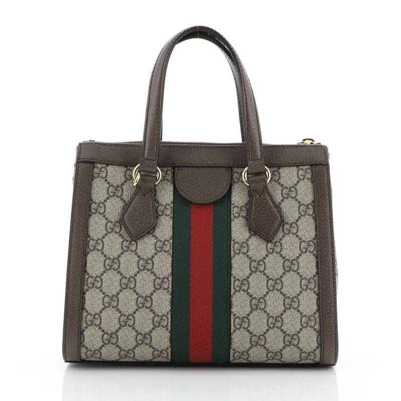 Gucci Ophidia Top Handle Tote GG Coated Canvas Small In Good Condition In NY, NY