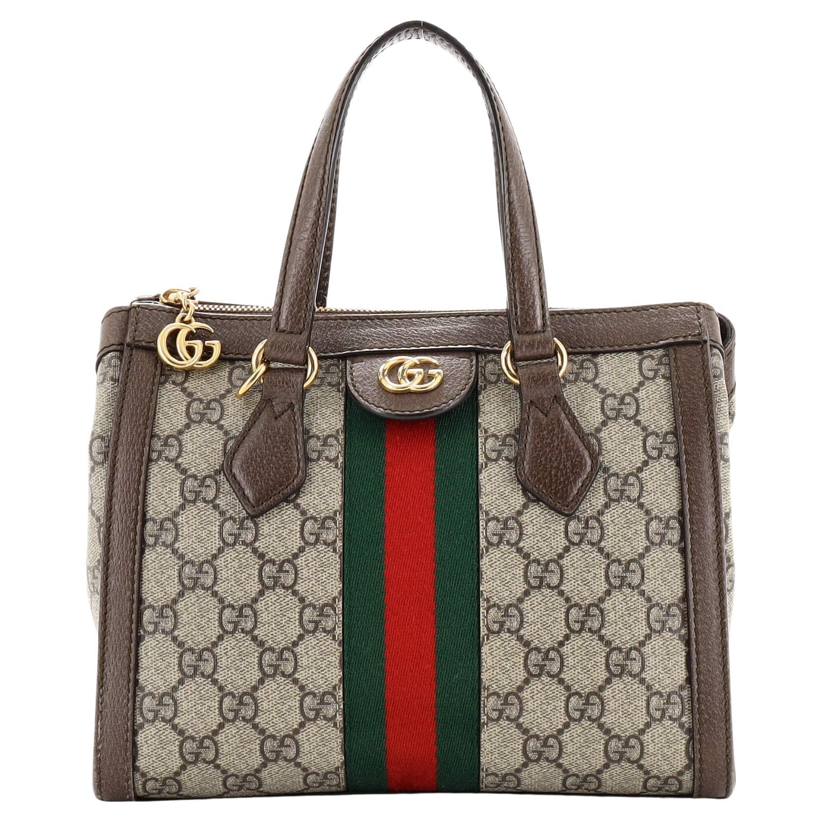 Gucci Ophidia Top Handle Tote GG Coated Canvas Small For Sale