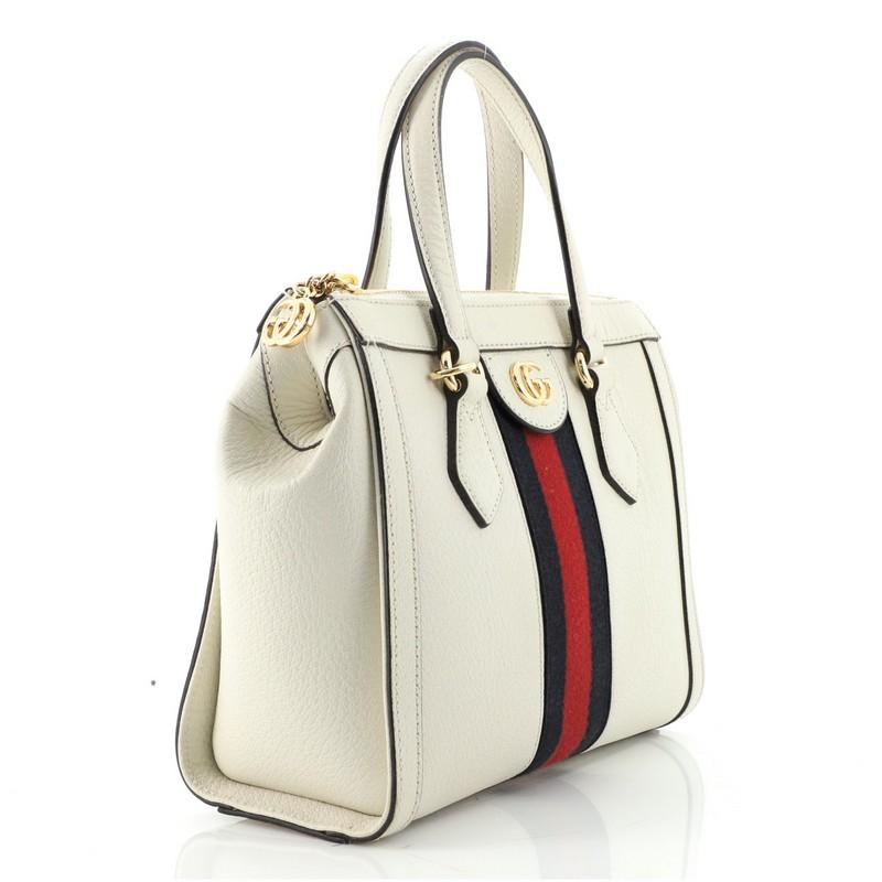 Beige Gucci Ophidia Top Handle Tote Leather Small