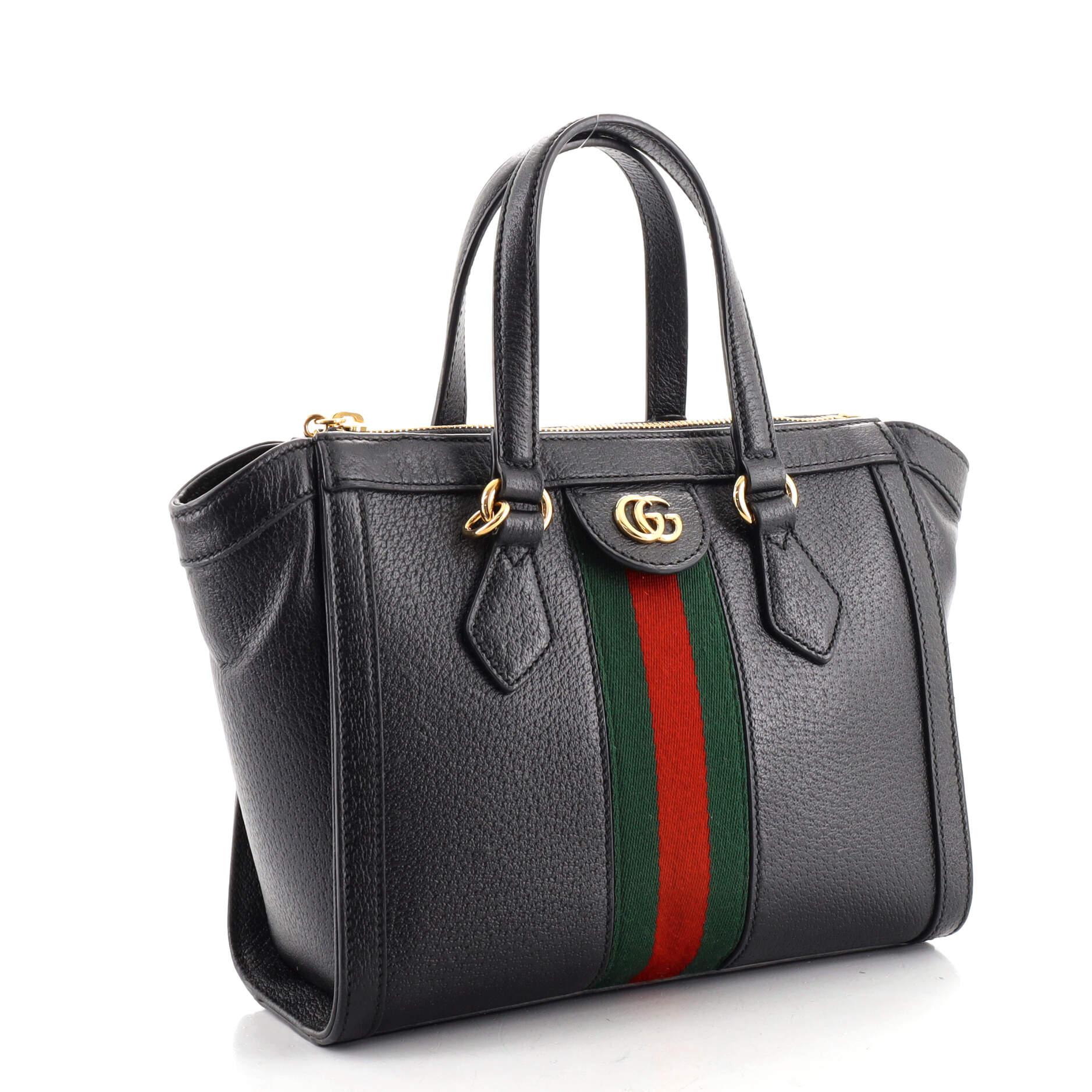 Black Gucci Ophidia Top Handle Tote Leather Small