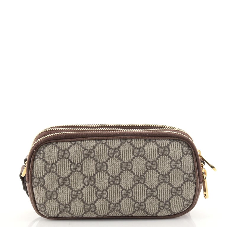Gucci Ophidia Triple Zip Crossbody Bag GG Coated Canvas Mini at 1stDibs