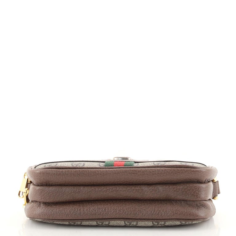 Gucci Ophidia Triple Zip Crossbody Bag GG Coated Canvas Mini For Sale