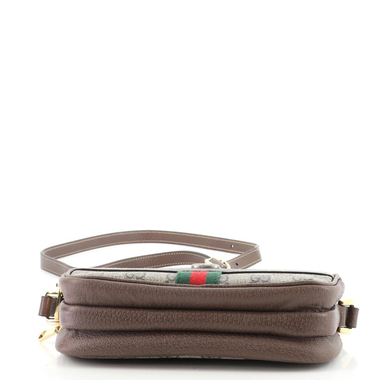 Gucci Ophidia Triple Zip Crossbody Bag GG Coated Canvas Mini For Sale