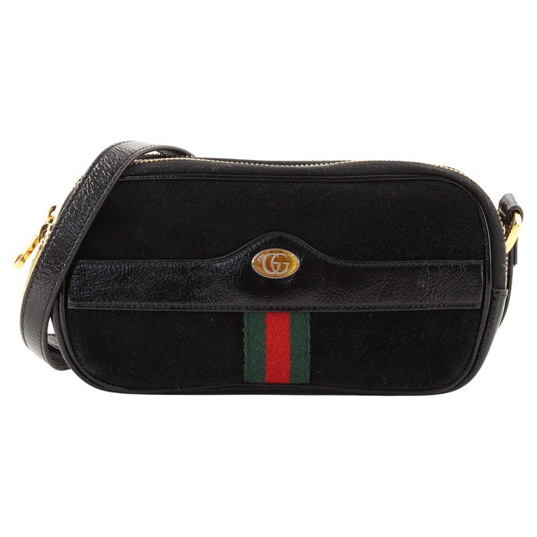Gucci Ophidia Triple Zip Crossbody Bag Suede Mini For Sale at 1stDibs
