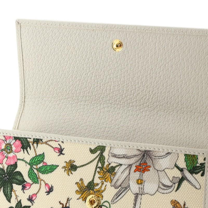 Beige Gucci Ophidia Wallet Flora Canvas Small