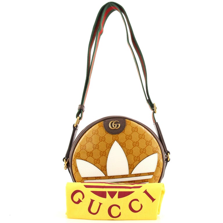 Gucci Ophidia x adidas Round Crossbody Bag GG Coated Canvas Small at 1stDibs | gucci adidas bag, adidas gucci round bag, small round crossbody