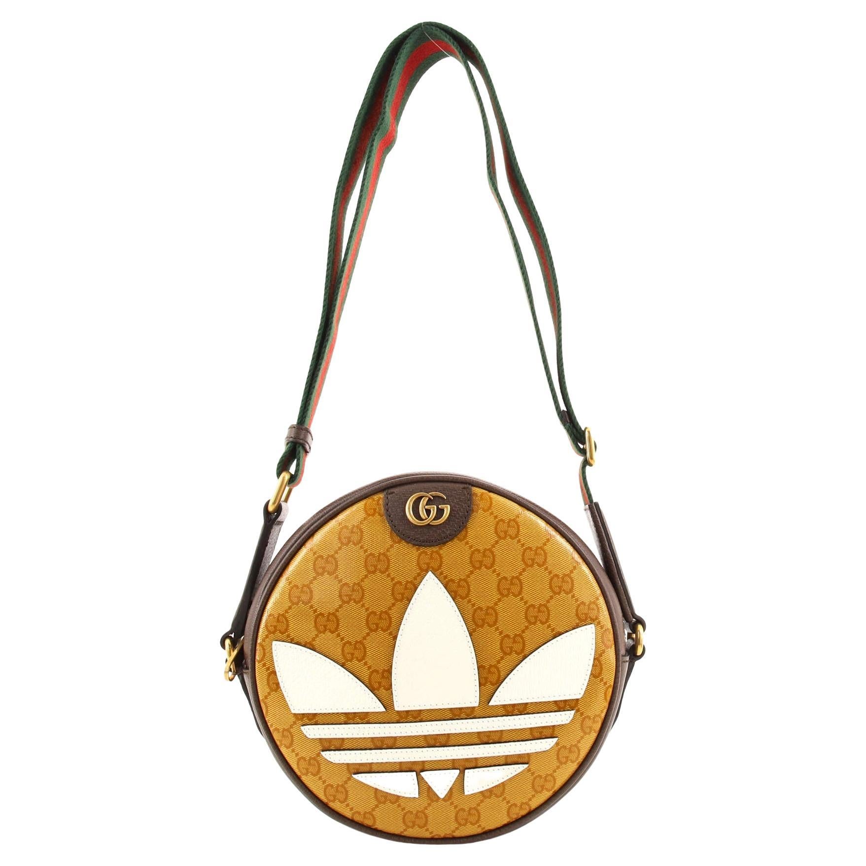 Gucci Ophidia x adidas Round Crossbody Bag GG Coated Canvas Small