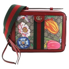 Used Gucci Ophidia Zip Around Camera Bag Flora GG Coated Canvas Small