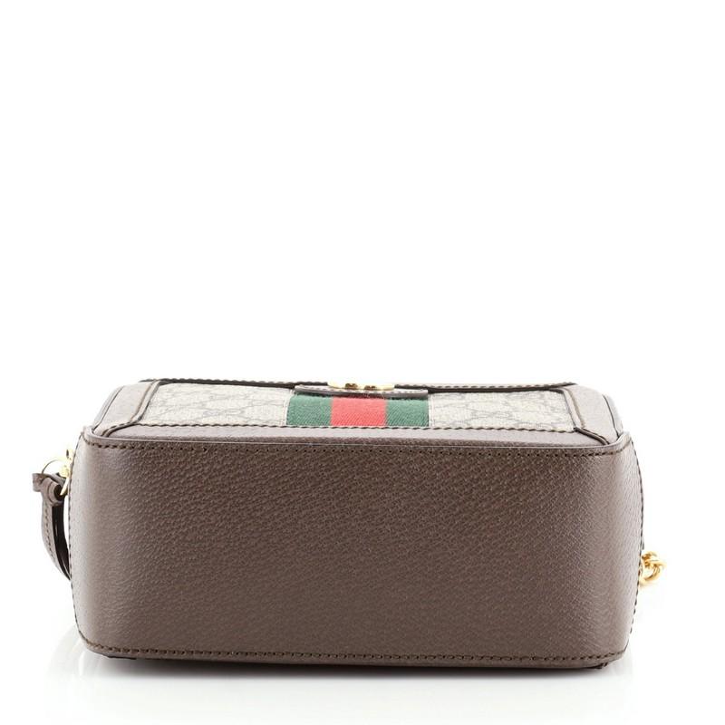 ophidia small leather-trimmed printed coated-canvas camera bag