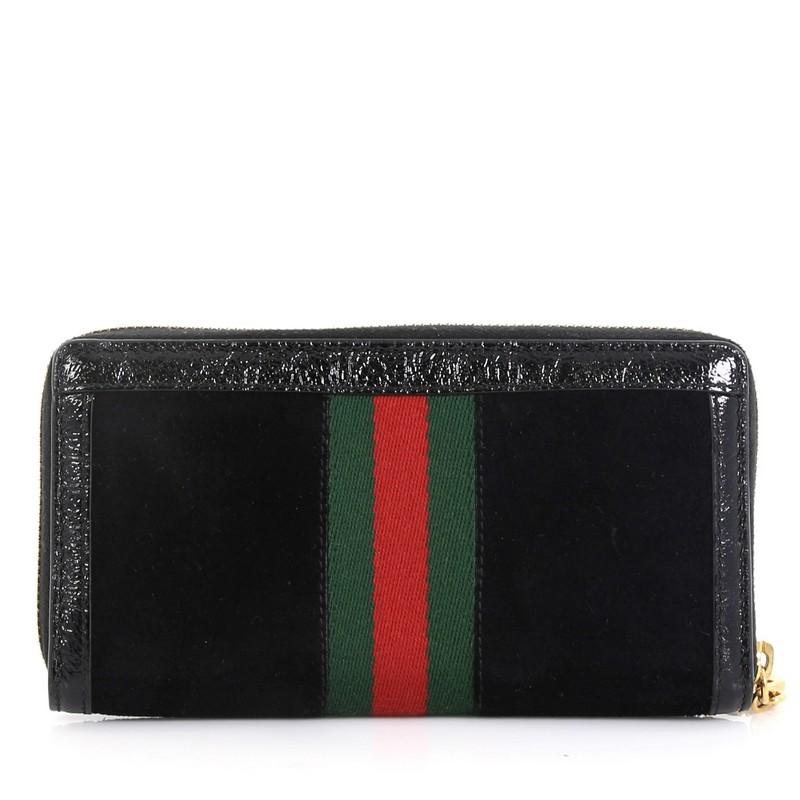 Gucci Ophidia Zip Around Wallet Suede  In Good Condition In NY, NY