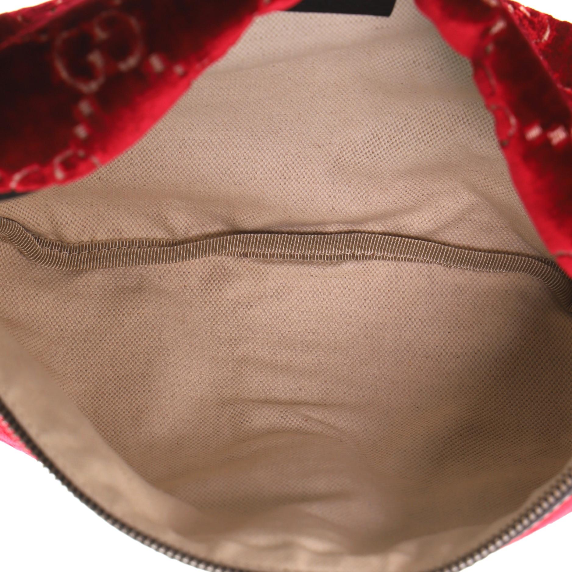Red Gucci Ophidia Zip Belt Bag GG Velvet