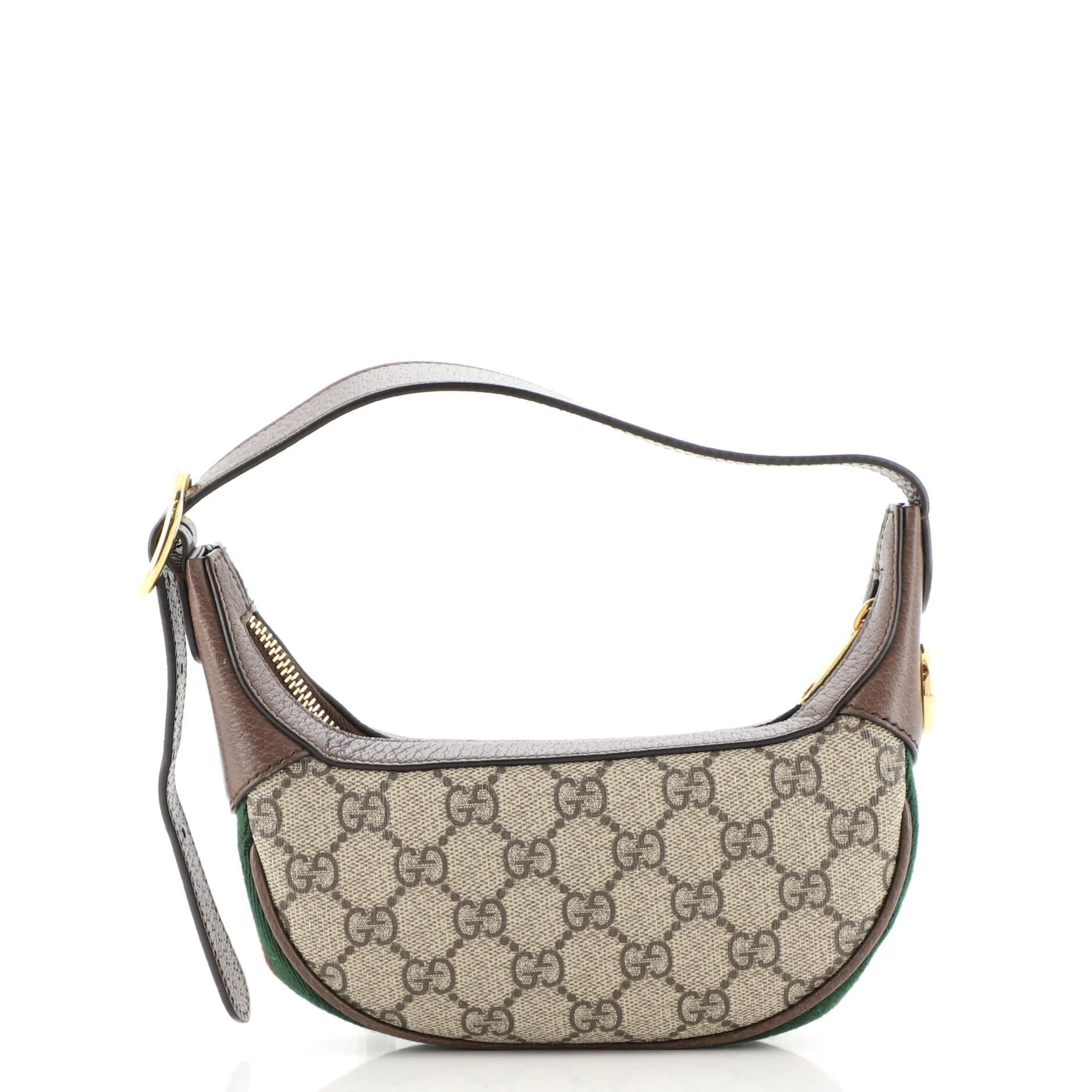 Gucci Ophidia Zip Hobo GG Coated Canvas Mini In Good Condition In NY, NY
