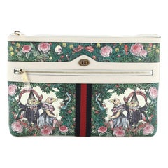 Gucci Ophidia Zip Pouch Limited Edition Printed Coated Canvas Large