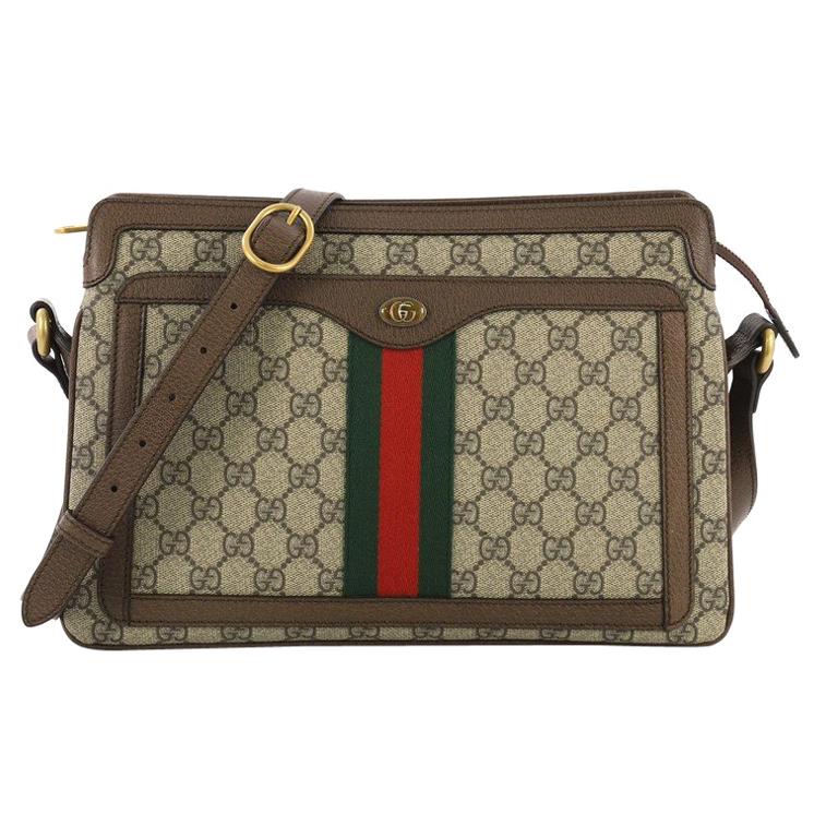 Gucci Ophidia Zip Shoulder Bag GG Coated Canvas Medium