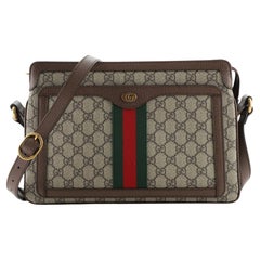 Gucci Ophidia Zip Shoulder Bag GG Coated Canvas Medium