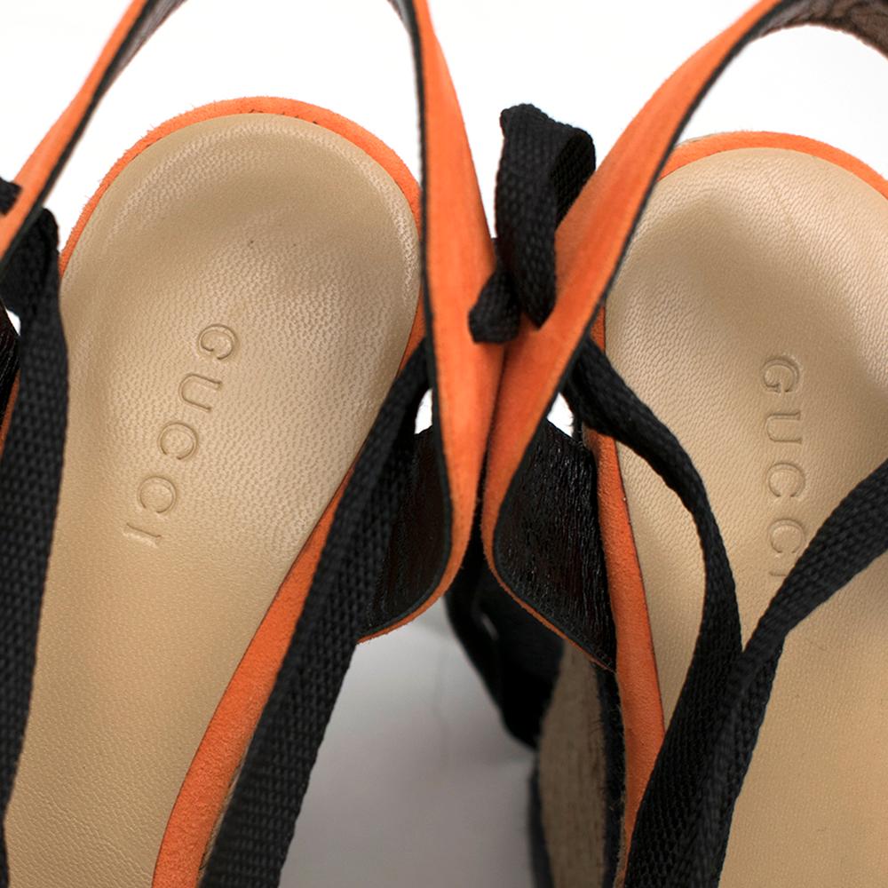 Women's Gucci Orange Alexis Slingback Wedge Sandals	IT 39