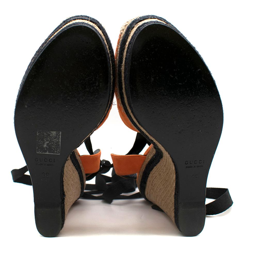 Gucci Orange Alexis Slingback Wedge Sandals	IT 39 2
