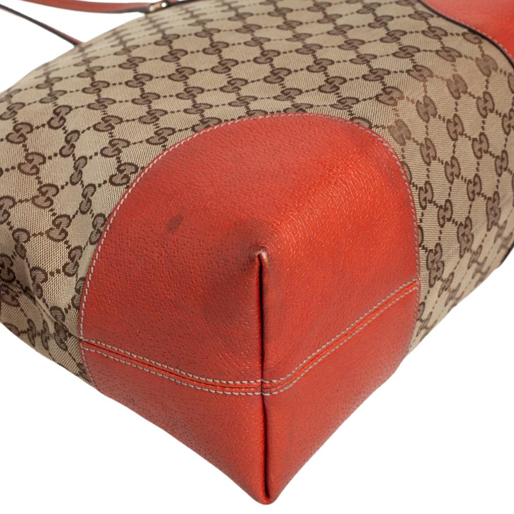 Gucci Orange/Beige GG Canvas And Leather Bree Bag 2