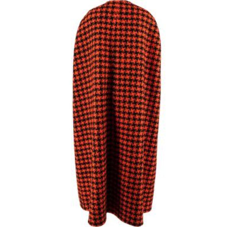 Gucci - Cape en laine Unicum pied-de-poule orange et noir Pour femmes en vente