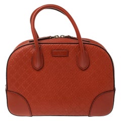 Gucci Orange Diamante Leather Small Bright Satchel