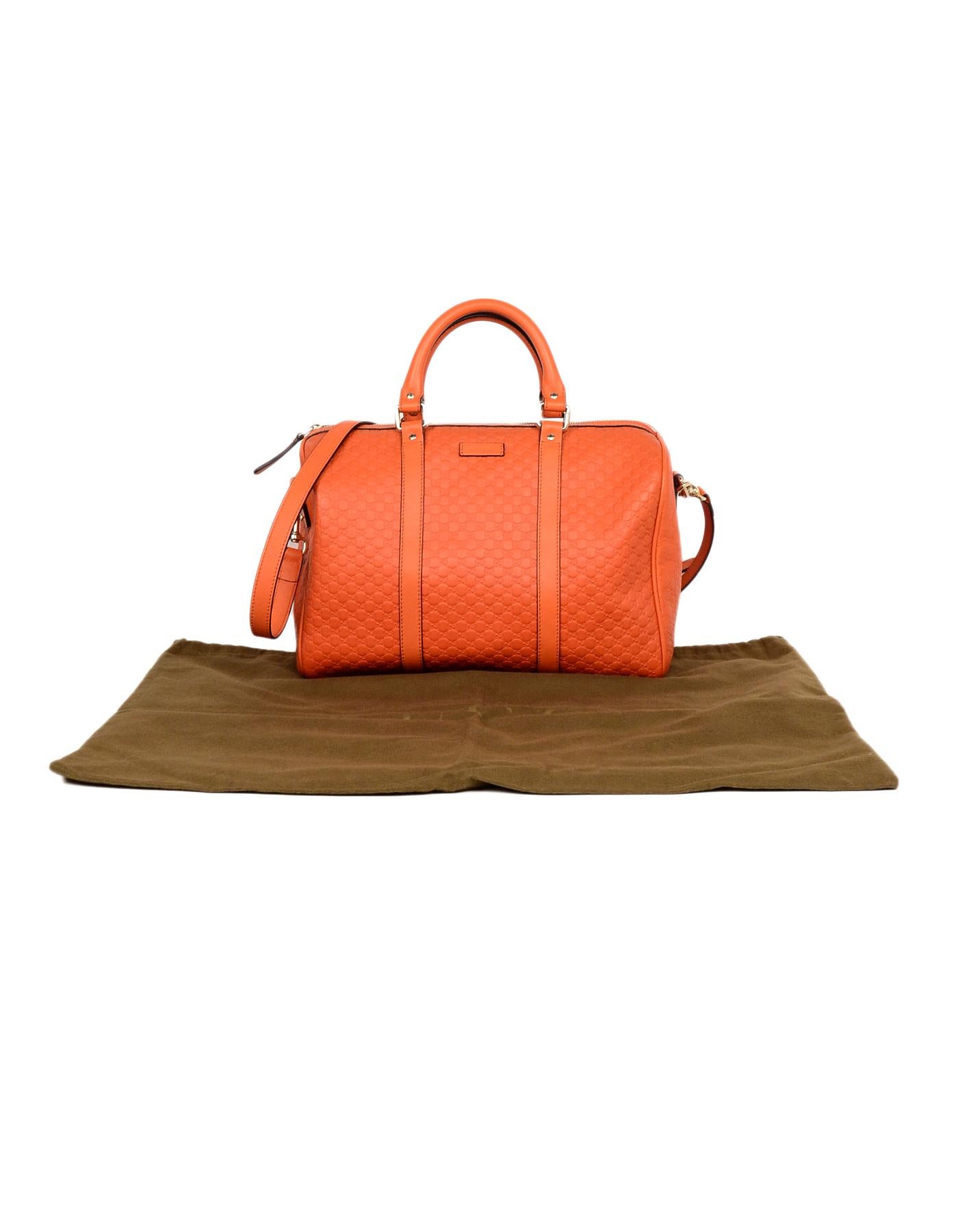 Gucci Orange GG Monogram Microguccissima Leather Medium Joy Boston Bag W/ Strap 4